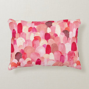 Seamless pattern of pink, red and beige spots. Wat Accent Pillow