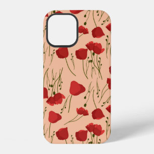 Seamless pattern of poppy on a beige backgroundabs iPhone 12 case