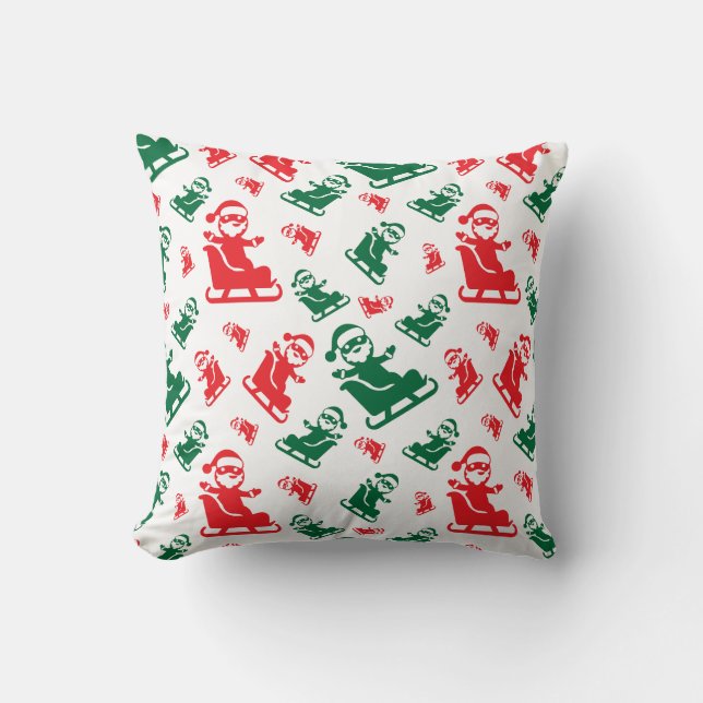 Seamless pattern of Santa Claus Throw Pillow (Front)