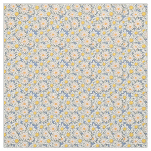 Seamless Pattern Of Summer Flowers On Gray Fabric