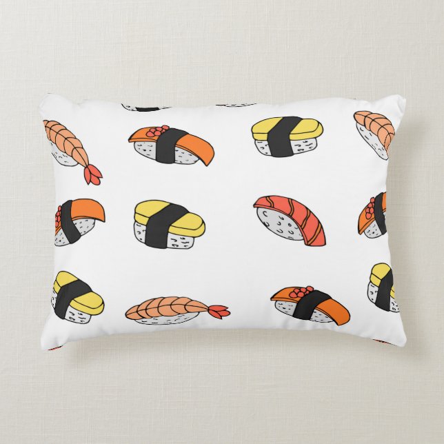 seamless pattern of Sushi Accent Pillow (Front)