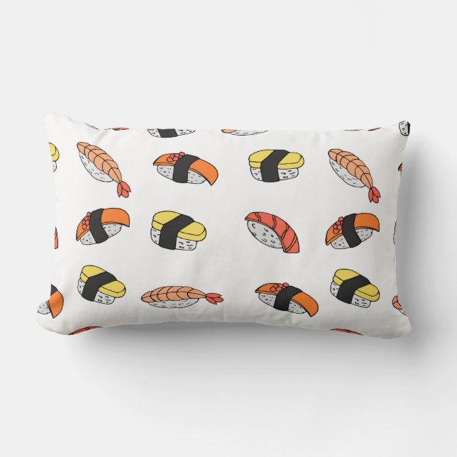 seamless pattern of Sushi Lumbar Pillow (Front)