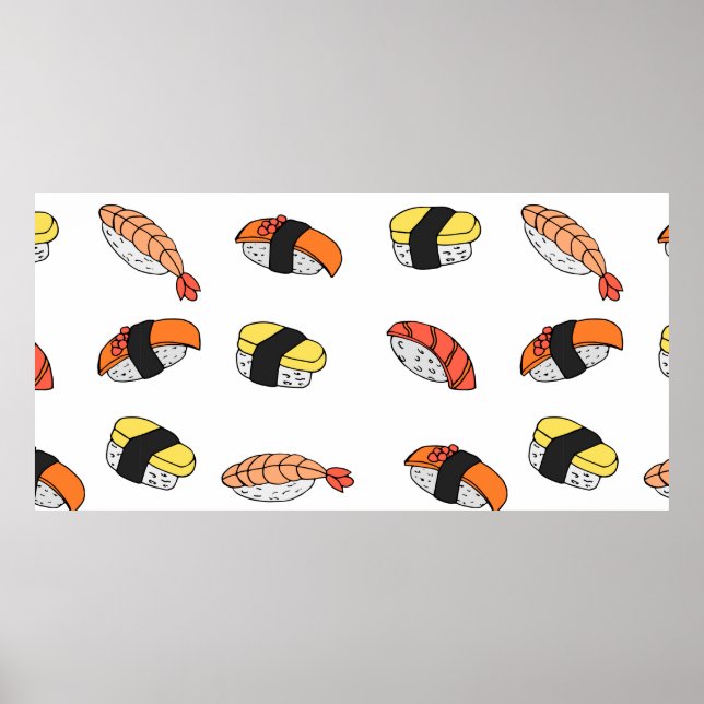 seamless pattern of Sushi Poster (Front)