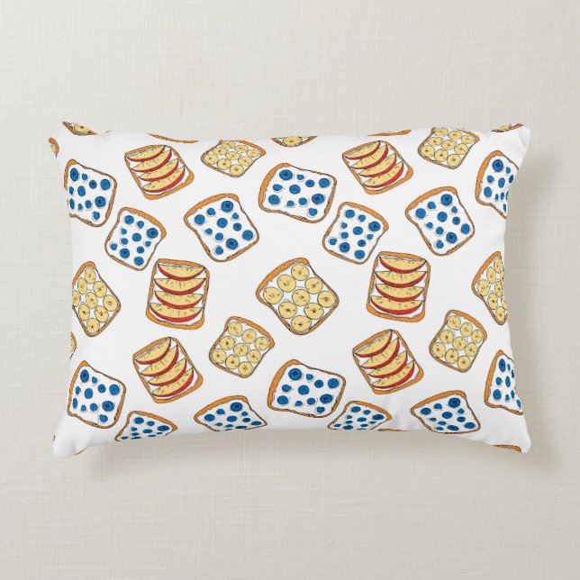 Seamless pattern of toast accent pillow (Front)