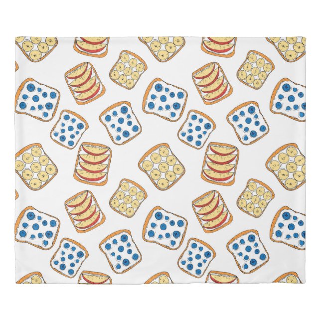 Seamless pattern of toast duvet cover (Front)