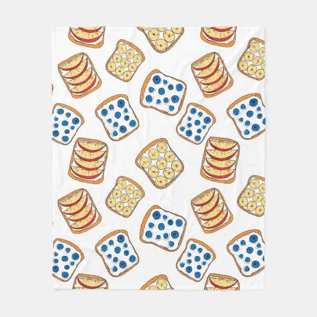 Seamless pattern of toast fleece blanket (Front)