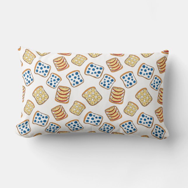 Seamless pattern of toast lumbar pillow (Front)