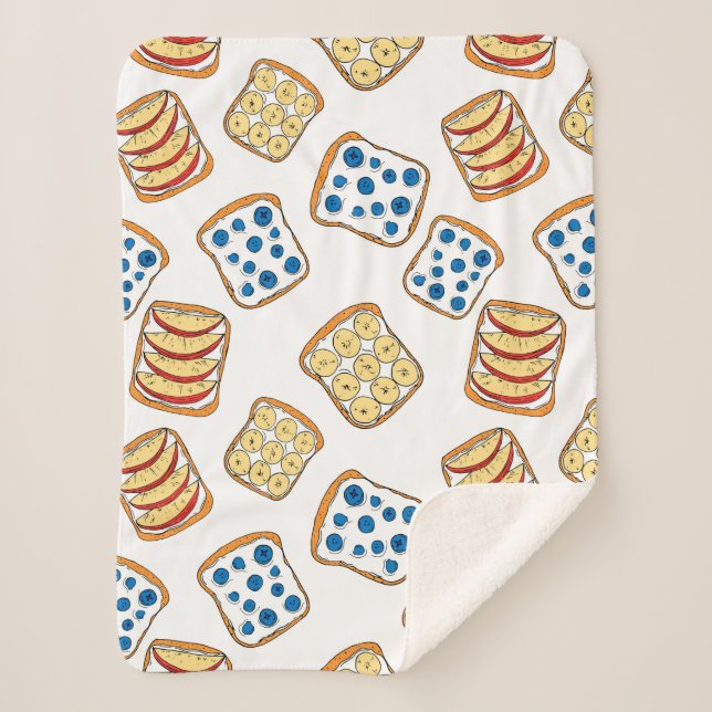 Seamless pattern of toast sherpa blanket (Front)