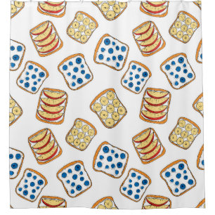 Seamless pattern of toast shower curtain
