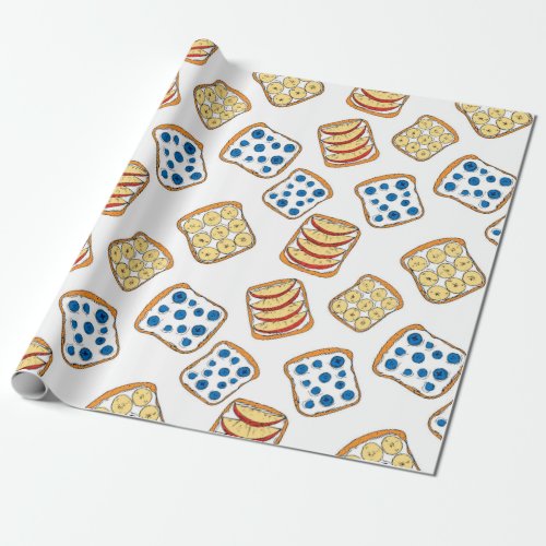 Seamless pattern of toast wrapping paper
