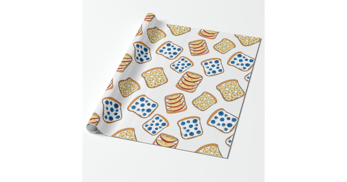 Seamless pattern of toast wrapping paper | Zazzle