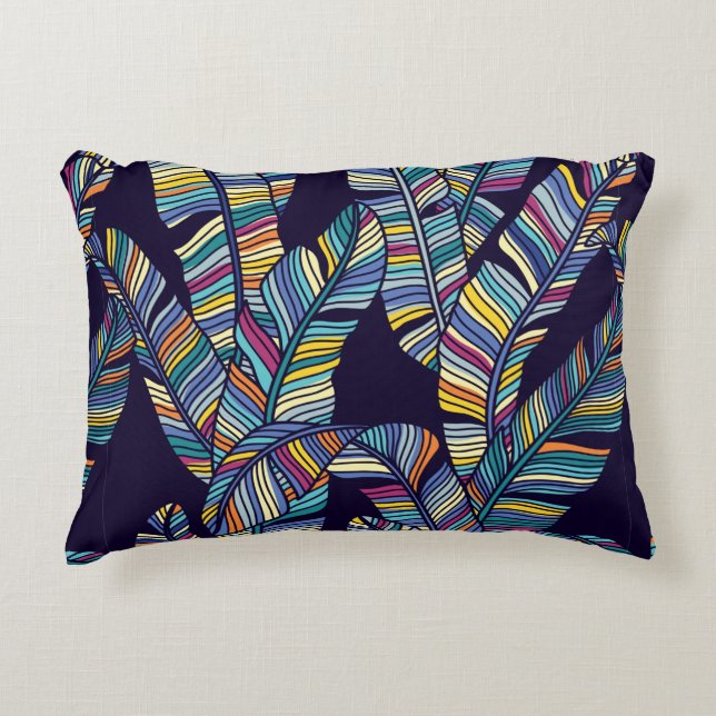 Seamless pattern of Tropical palms leaves Accent Pillow (Front)