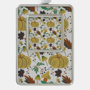 Seamless pattern of tropical pumpkins and carrots christmas ornament