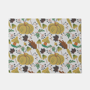 Seamless pattern of tropical pumpkins and carrots doormat