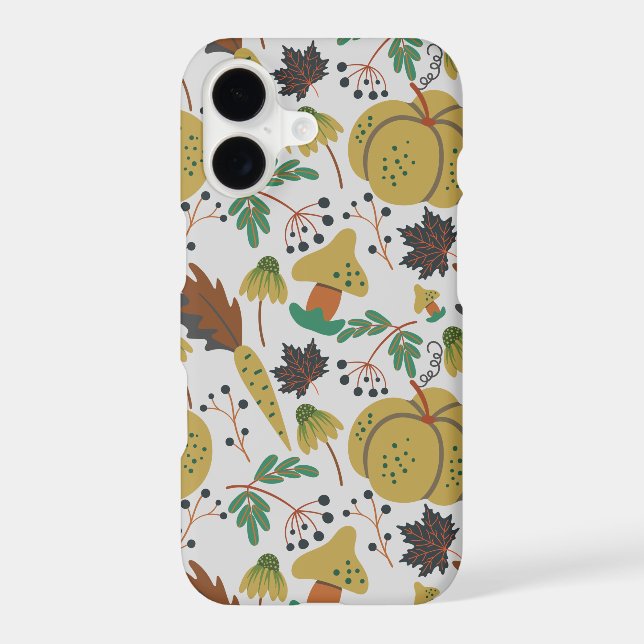 Seamless pattern of tropical pumpkins and carrots iphone case (Back)