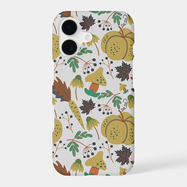 Seamless pattern of tropical pumpkins and carrots iphone case (Back)