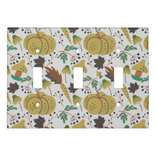 Seamless pattern of tropical pumpkins and carrots light switch cover