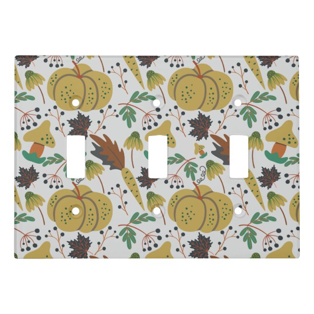 Seamless pattern of tropical pumpkins and carrots light switch cover (Front)