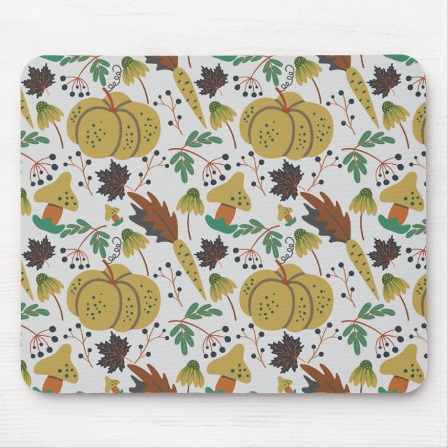 Seamless pattern of tropical pumpkins and carrots mouse pad (Front)