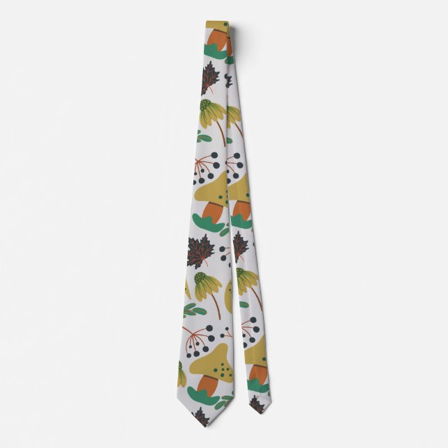 Seamless pattern of tropical pumpkins and carrots neck tie (Front)