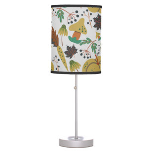 Seamless pattern of tropical pumpkins and carrots table lamp