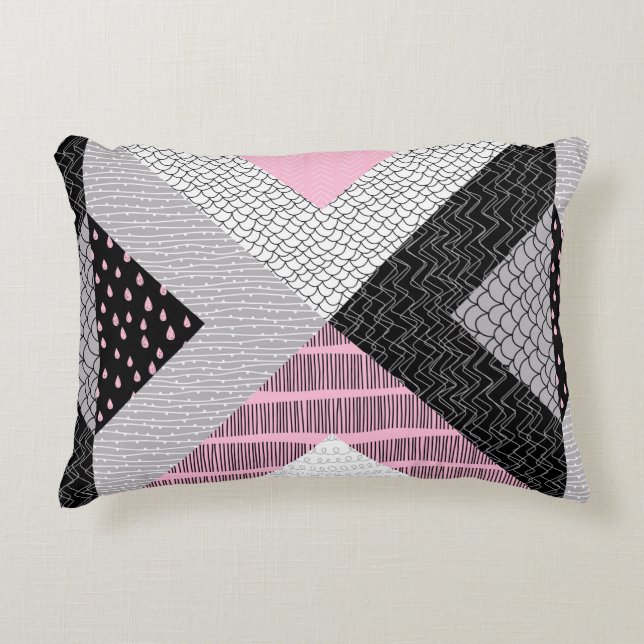 Seamless pattern, patchwork tiles. Freehand drawin Accent Pillow (Front)