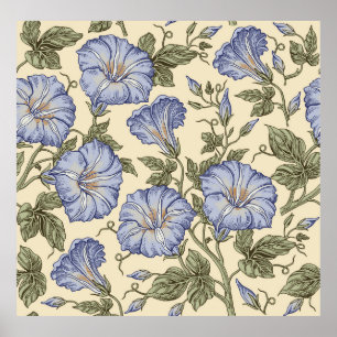 Seamless pattern. Petunia wildflowers set. Beautif Poster