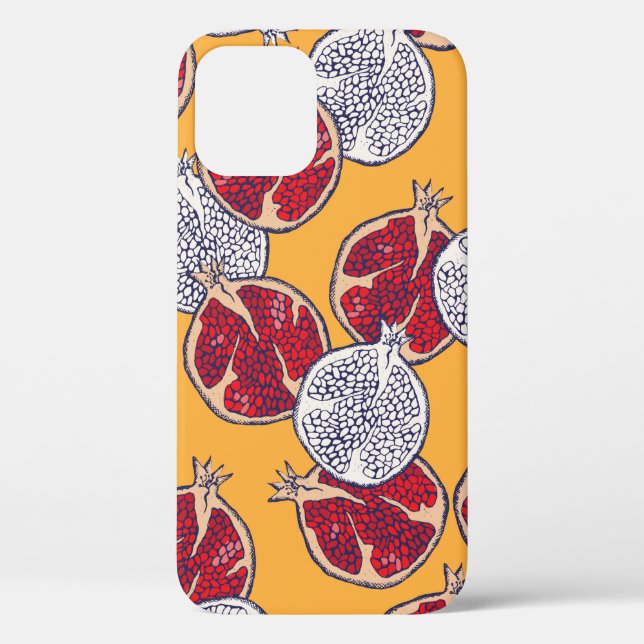 Seamless pattern. Pomegranate hand drawn.  Case-Mate iPhone Case (Back)