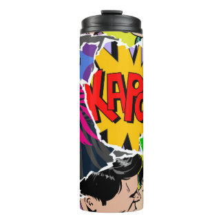 Seamless pattern pop art comics style. Collage of  Thermal Tumbler