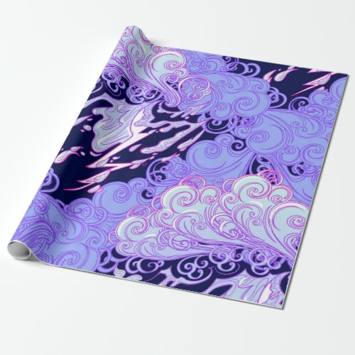 Seamless pattern Retro style curly decorative clo Wrapping Paper