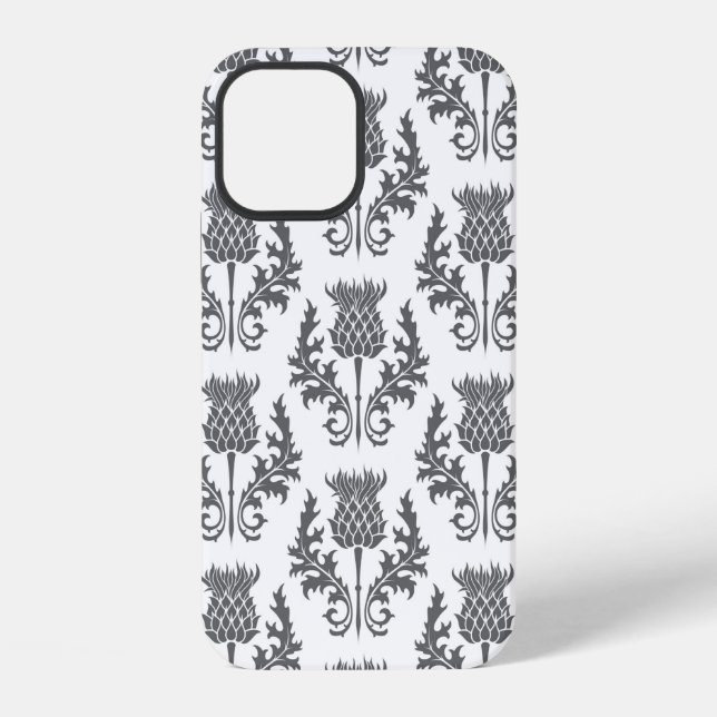 seamless pattern silhouette thistle iphone case (Back)