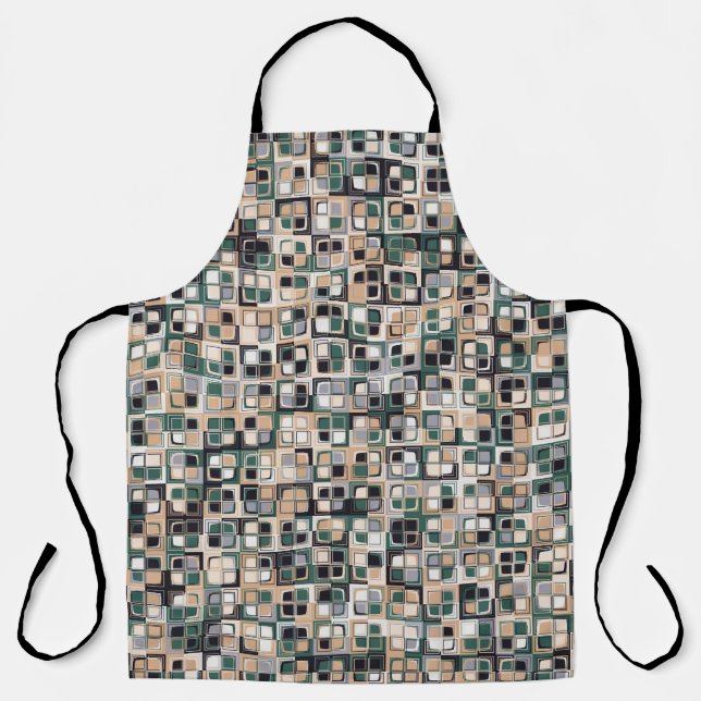 Seamless pattern. Squares forming a colorful pictu Apron (Front)
