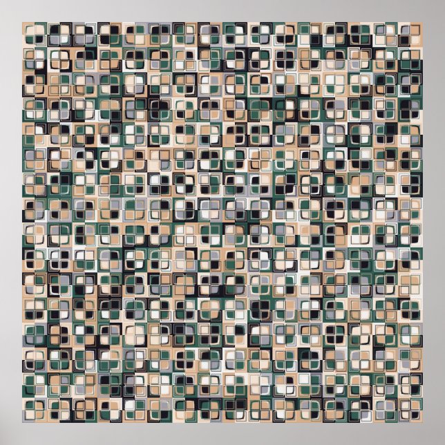 Seamless pattern. Squares forming a colorful pictu Poster (Front)