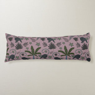 Seamless pattern Tropical animals monkey jumping Body Pillow