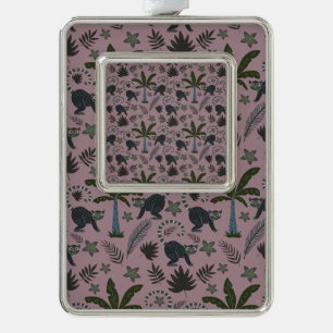 Seamless pattern Tropical animals monkey jumping Christmas Ornament