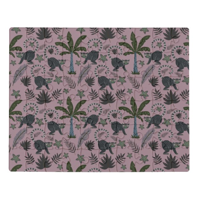 Seamless pattern Tropical animals monkey jumping Jigsaw Puzzle (Puzzle Horizontal)