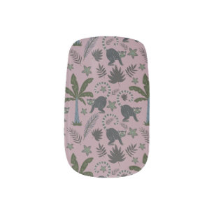 Seamless pattern Tropical animals monkey jumping Minx Nail Art