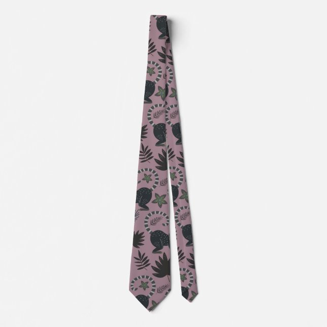 Seamless pattern Tropical animals monkey jumping Neck Tie (Front)