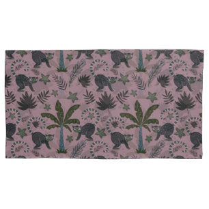 Seamless pattern Tropical animals monkey jumping Pillow Case