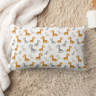 Seamless pattern with a cute giraffe lumbar pillow