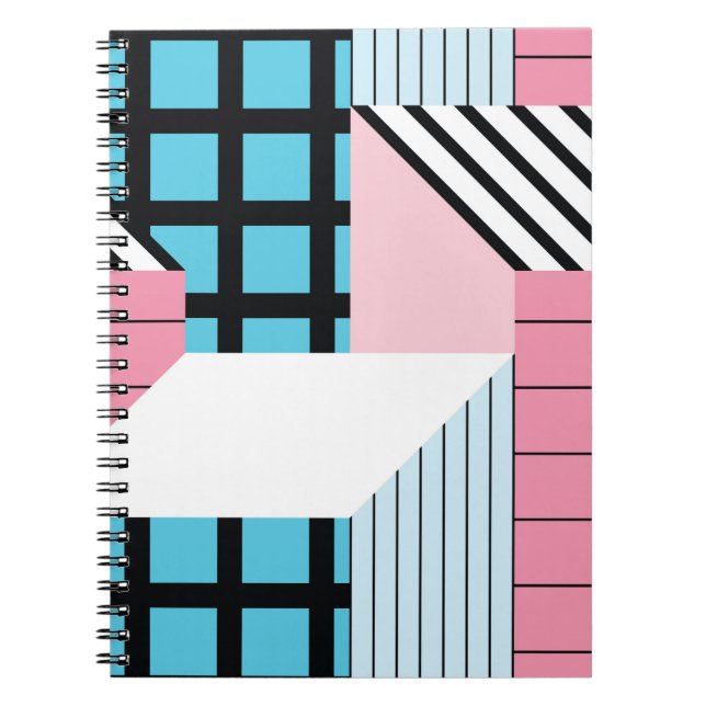 Seamless pattern with abstract geometric shapes notebook (Front)