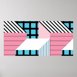 Seamless pattern with abstract geometric shapes poster