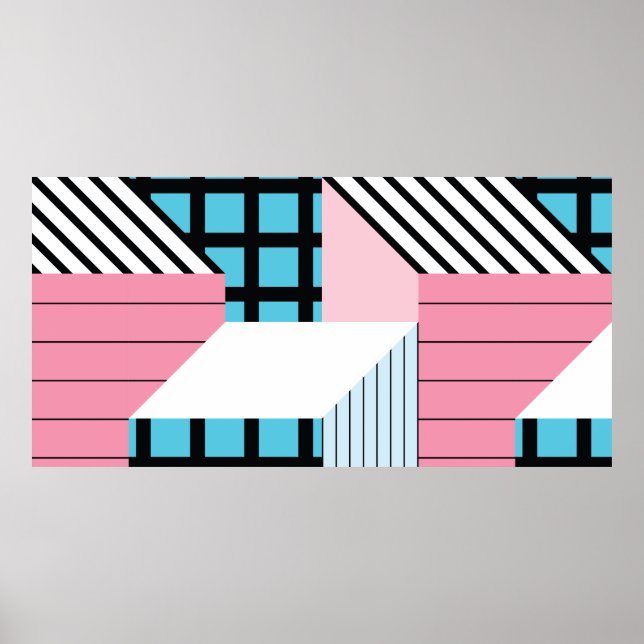 Seamless pattern with abstract geometric shapes poster (Front)