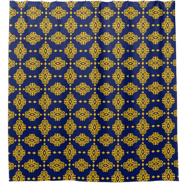 Seamless Pattern With Abstract Geometric Style.  Shower Curtain (Front)