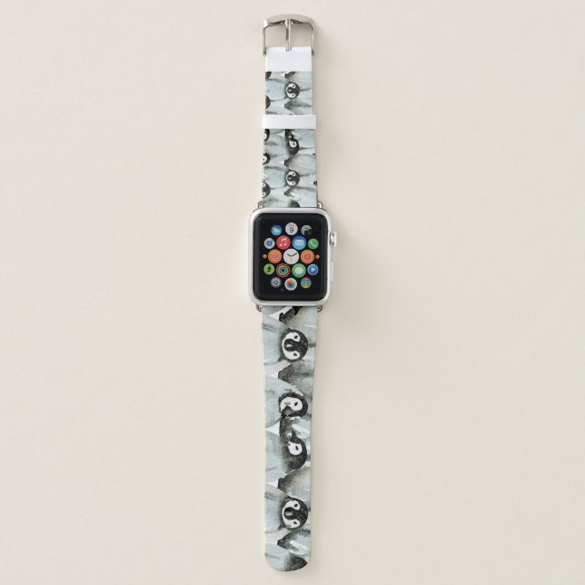 Seamless pattern with adorable penguins. apple watch band (Front)