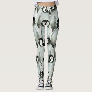 Seamless pattern with adorable penguins. leggings