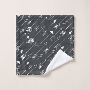 Seamless pattern with arrows on a black background wash cloth