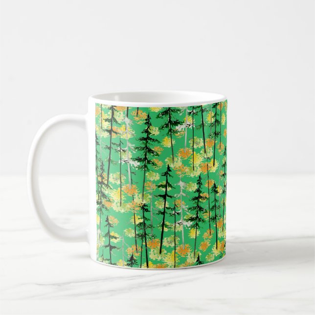 Seamless pattern with autumn forest coffee mug (Left)