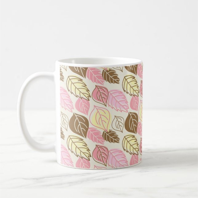 Seamless pattern with autumn leafs coffee mug (Left)