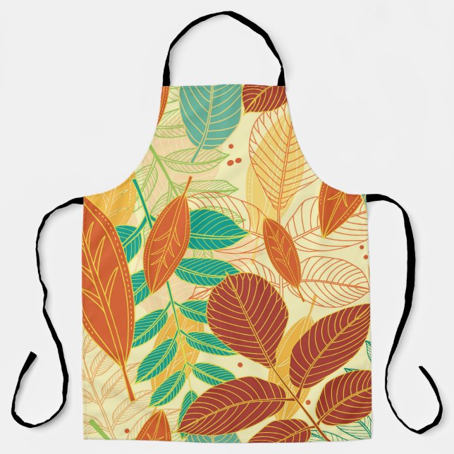 Seamless pattern with autumn leaves  apron (Front)